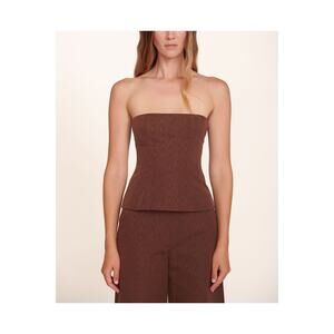 Staud 'Woodgrain' Red Moire Top Size 0